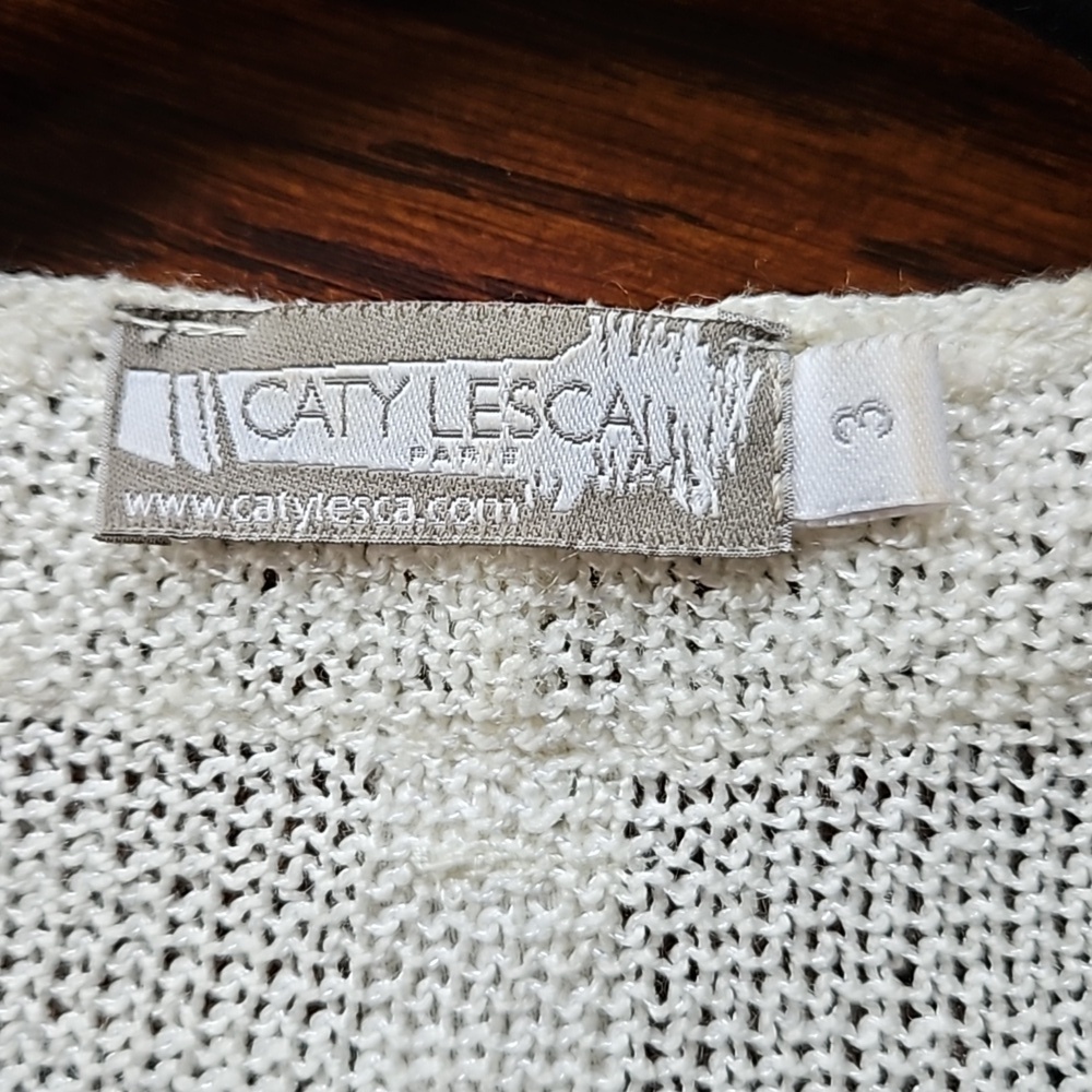 Caty Lesca Knit Lace Cardigan Sweater Size 3 - Picture 12 of 16